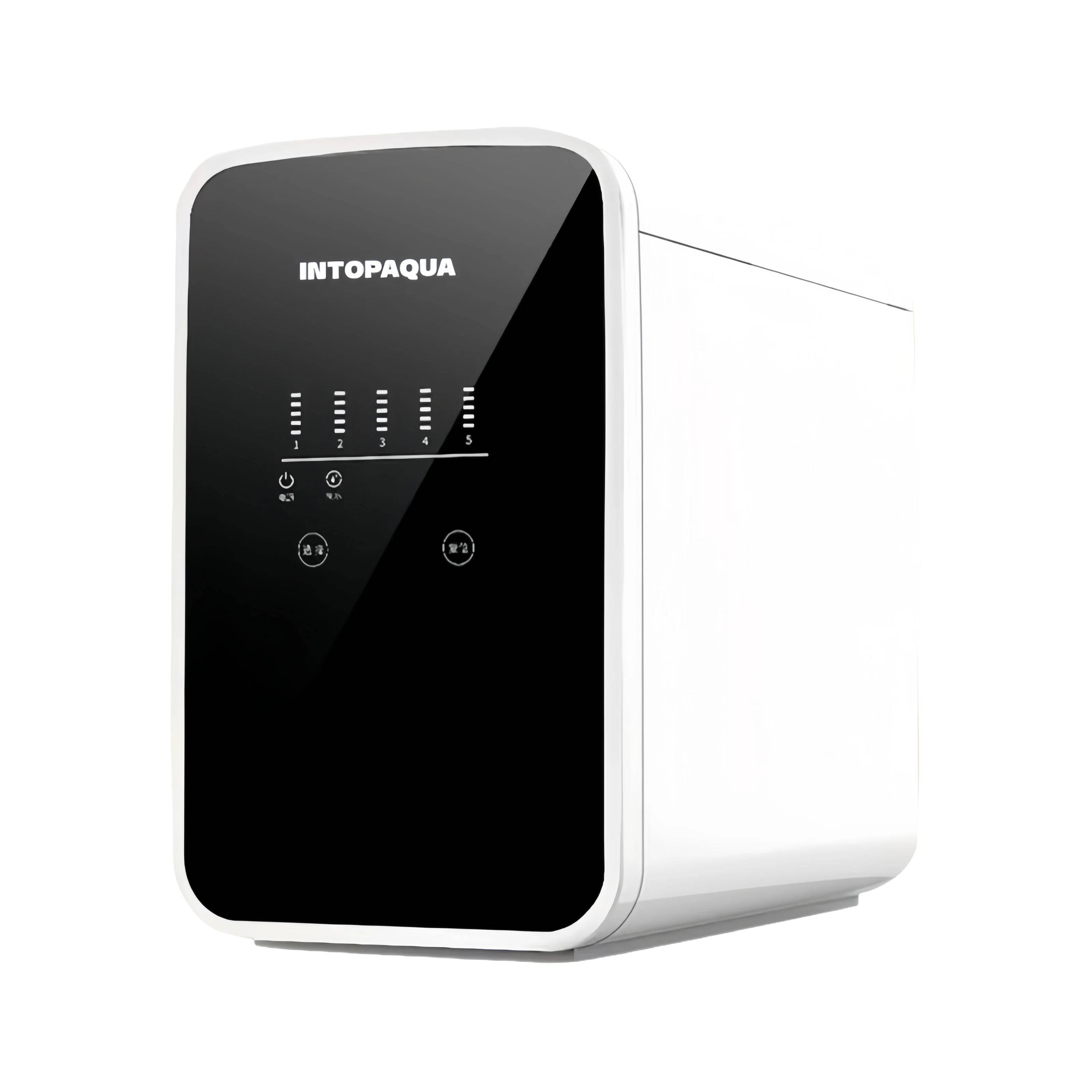 Household five-stage box structure RO water purifier (full screen display)black & white