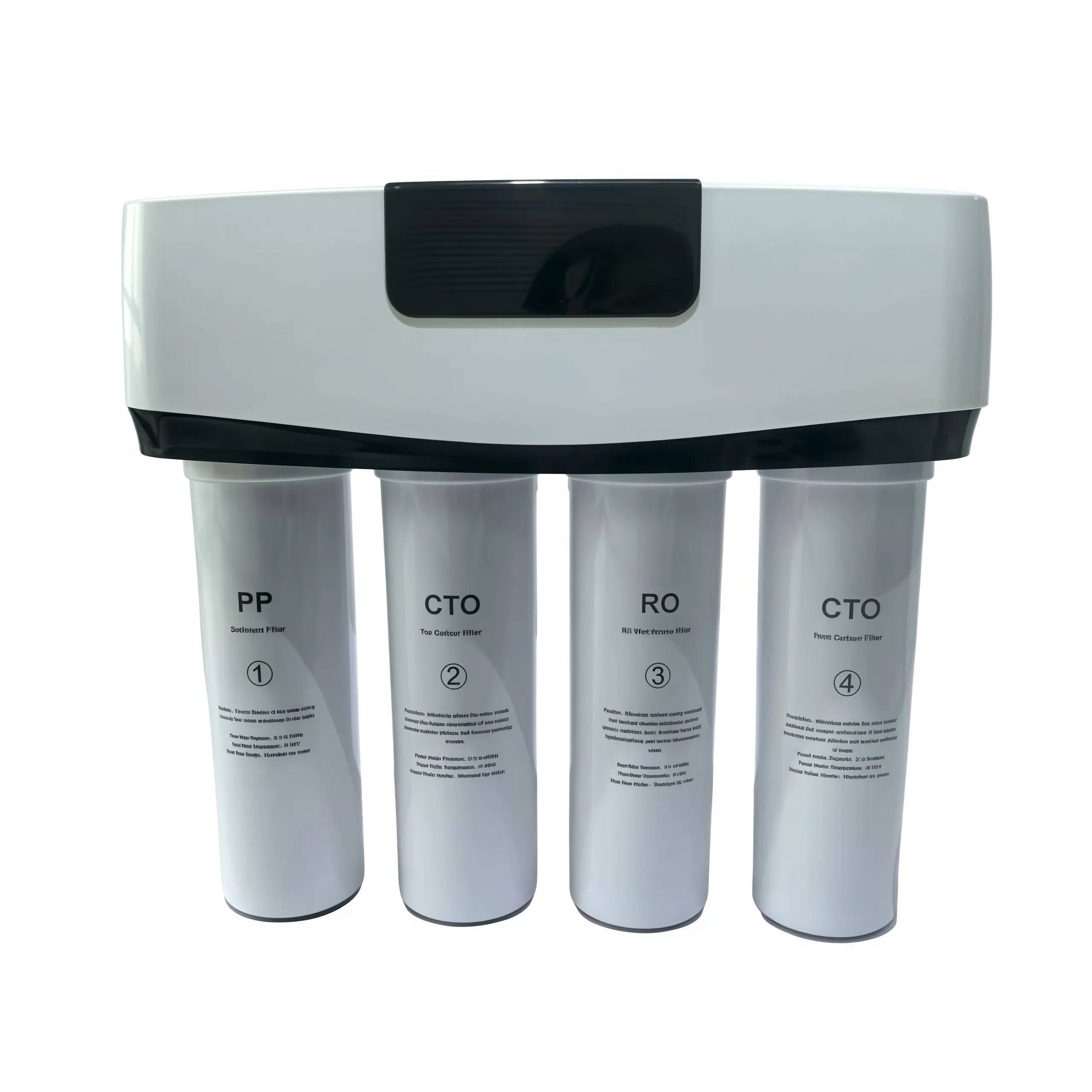Household 4-stage precision filtration reverse osmosis water purifier with dust cover
