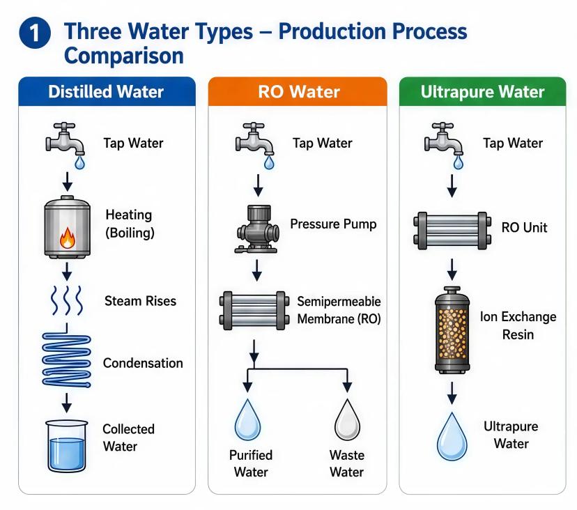 in-depth-analysis-of-sterilizer-water-the-essential-differences-and-impacts-of-distilled-ro-and-ultrapure-water