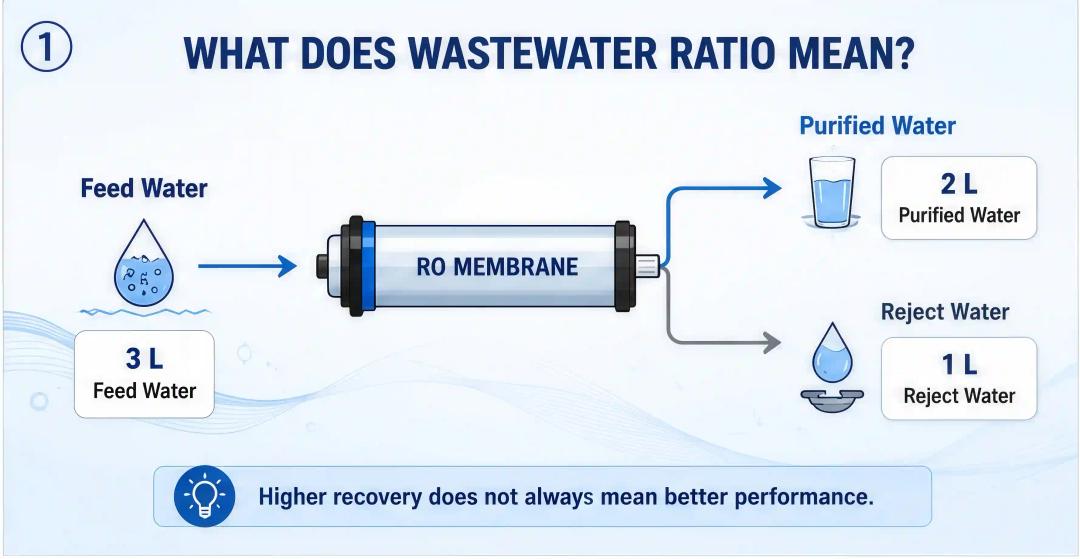 Abwasserverhältnis von RO-Wasserreinigern: Ist 2:1 besser als 3:1? Ein technischer Leitfaden